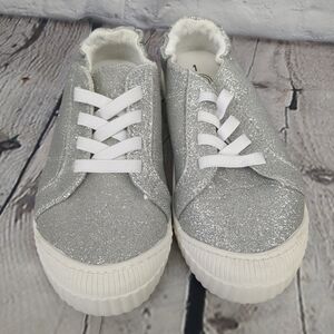 Wonder Nation Glittery Silver Kids Sneakers